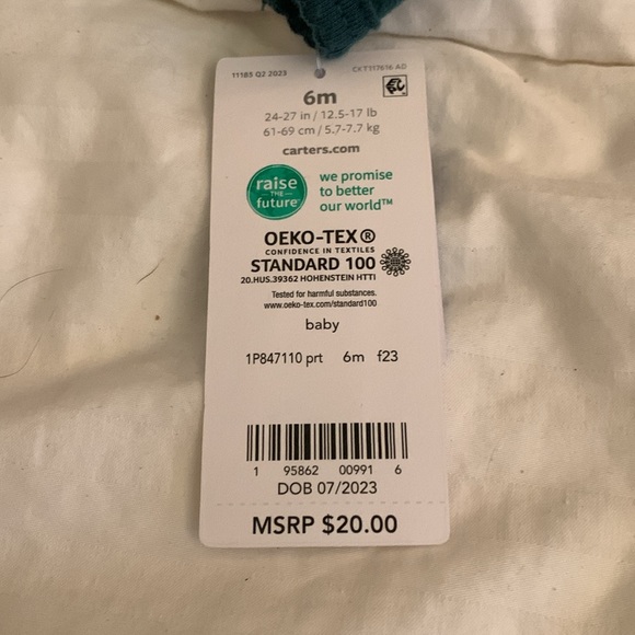 NWT - Carter’s Infant Girl's Floral Zip-Up Fleece Sleep'N'Play, 6m - Picture 4 of 8